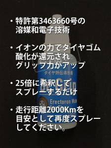 【Dr.グリップ】イオンの力でタイヤグリップ力Upで燃費改善。タイヤゴム酸化を還元!タイヤへスプレーするだけ!